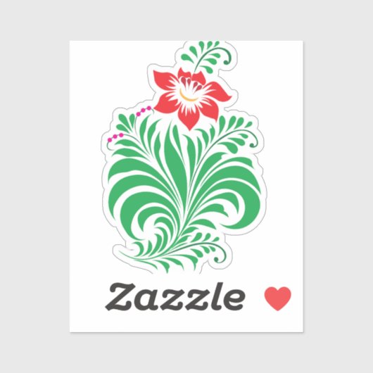 Ornamental Floral Flower Design – Elegant Sticker (Vel)