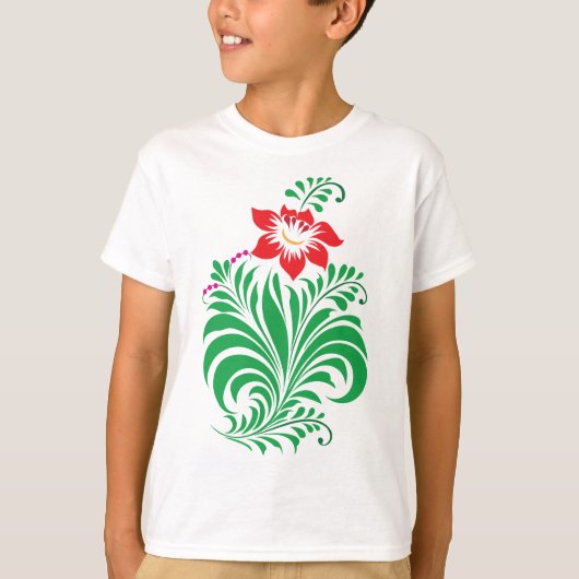 Ornamental Floral Flower Design – Elegant T-shirt (Voorkant)