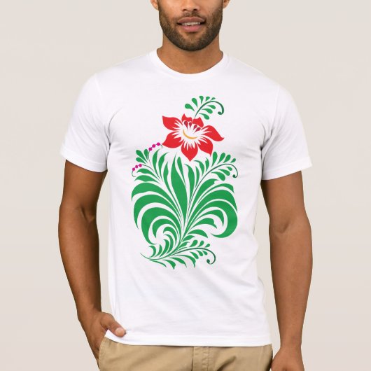Ornamental Floral Flower Design – Elegant T-shirt (Voorkant)