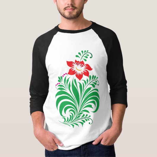 Ornamental Floral Flower Design – Elegant T-shirt (Voorkant)