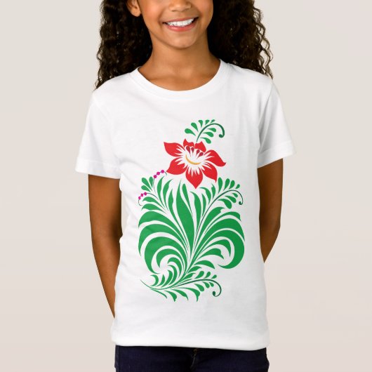 Ornamental Floral Flower Design – Elegant T-shirt (Voorkant)