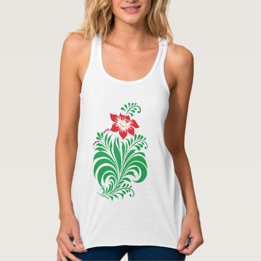 Ornamental Floral Flower Design – Elegant Tanktop (Voorkant)