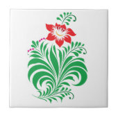 Ornamental Floral Flower Design – Elegant Tegeltje (Voorkant)