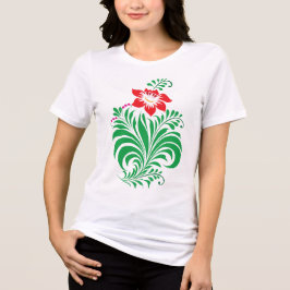 Ornamental Floral Flower Design – Elegant Tri-Blend Shirt