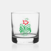 Ornamental Floral Flower Design – Elegant Whisky Glas (Achterkant)