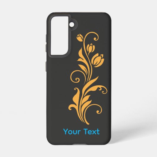 Ornamental Floral Flower Design  Samsung Galaxy Hoesje (Achterkant)