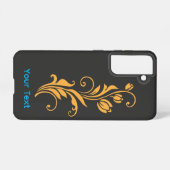 Ornamental Floral Flower Design  Samsung Galaxy Hoesje (Achterkant horizontaal)