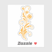 Ornamental Floral Flower Design Sticker (Vel)