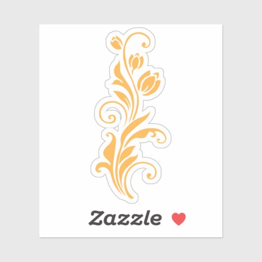 Ornamental Floral Flower Design  Sticker (Vel)