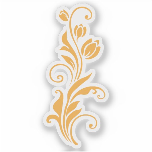 Ornamental Floral Flower Design Sticker (Voorkant)