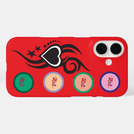 Ornamental Floral Heart Tattoo Case-Mate iPhone Case (Achterkant (horizontaal))