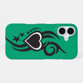 Ornamental Floral Heart Tattoo iPhone 16 Hoesje (Achterkant horizontaal)