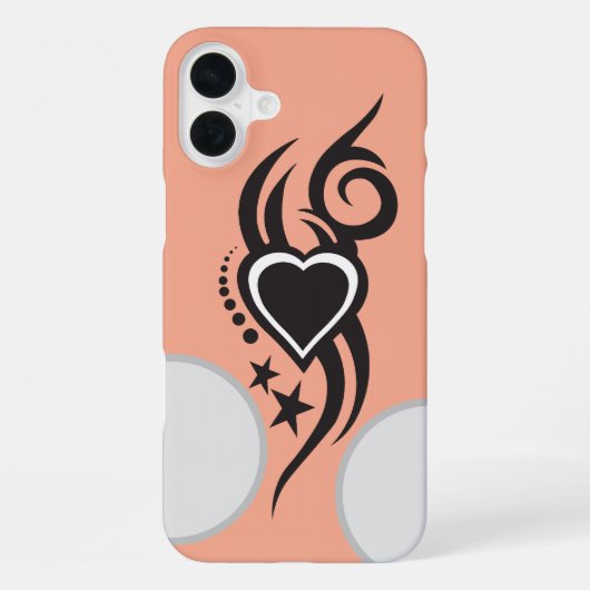 Ornamental Floral Heart Tattoo iPhone Hoesje (Achterkant)
