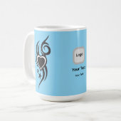 Ornamental Floral Heart Tattoo Koffiemok (Voorkant links)