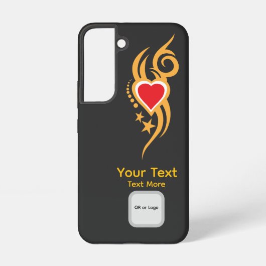 Ornamental Floral Heart Tattoo Samsung Galaxy Hoesje (Achterkant)