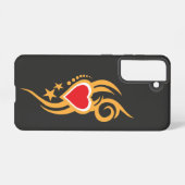Ornamental Floral Heart Tattoo Samsung Galaxy Hoesje (Achterkant horizontaal)