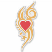 Ornamental Floral Heart Tattoo Sticker (Voorkant)