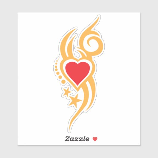 Ornamental Floral Heart Tattoo Sticker (Vel)