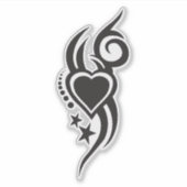 Ornamental Floral Heart Tattoo  Sticker (Voorkant)