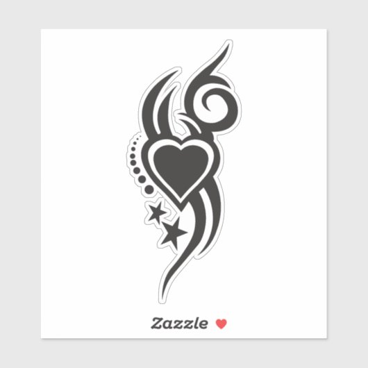 Ornamental Floral Heart Tattoo  Sticker (Vel)
