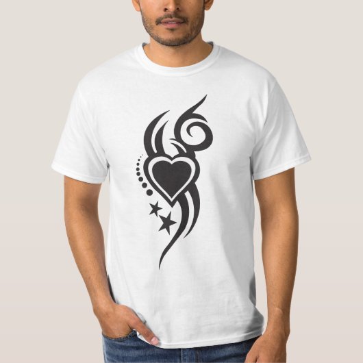 Ornamental Floral Heart Tattoo  T-shirt (Voorkant)