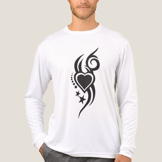 Ornamental Floral Heart Tattoo  Tri-Blend Shirt (Voorkant volledig)