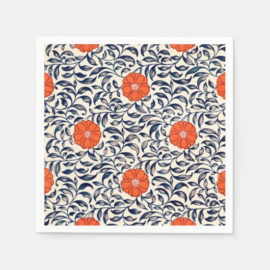 Ornamental Floral Pattern Napkins Servet (Voorkant)