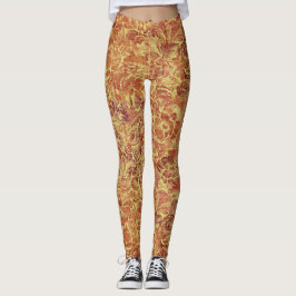 Ornamental Floral with Texture - Vintage Look Leggings