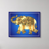 Ornamental Gold Elephant Canvas Afdruk (Voorkant)
