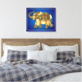 Ornamental Gold Elephant Canvas Afdruk (Insitu (Slaapkamer))