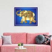 Ornamental Gold Elephant Canvas Afdruk (Insitu (Woonkamer))
