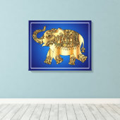 Ornamental Gold Elephant Canvas Afdruk (Insitu (Houten vloer))
