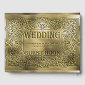 Ornamental Gold Embossed Wedding Look Gastboek Gastenboek (Achterkant)