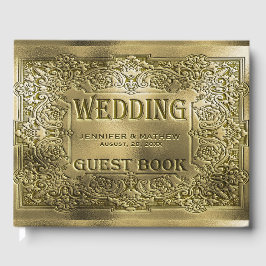 Ornamental Gold Embossed Wedding Look Gastboek Gastenboek