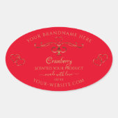  ornamental Gold Hearts Red Product Labels (Voorkant)
