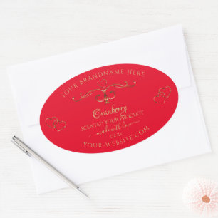ornamental Gold Hearts Red Product Labels