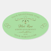 Ornamental Gold Hearts Sage Green Product Labels (Voorkant)