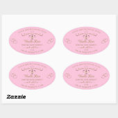 Ornamental Gold Light Baby roze productlabels Ovale Sticker (Vel)