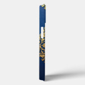 Ornamental Gold op Blue Phone Case – Voeg een naam (Achterkant / Rechts)