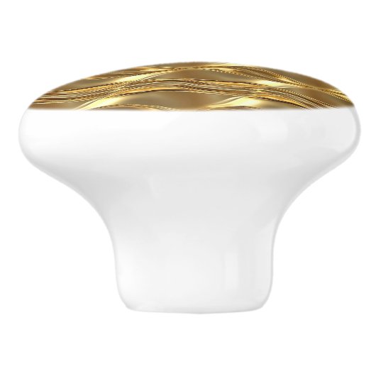 Ornamental gold pattern keramische knop (Zijkant)