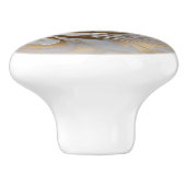 Ornamental Gold White filigraan Swirl Orb Keramische Knop (Zijkant)
