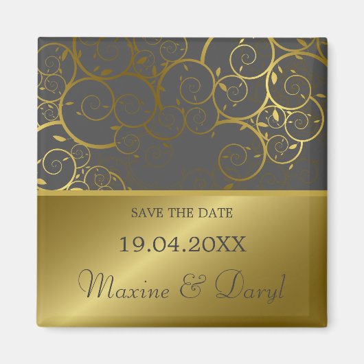 Ornamental Golden Spiral von Save the Date Magnet (Voorkant)