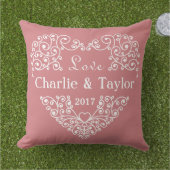 Ornamental Heart aangepaste tekst kussens (Gras)