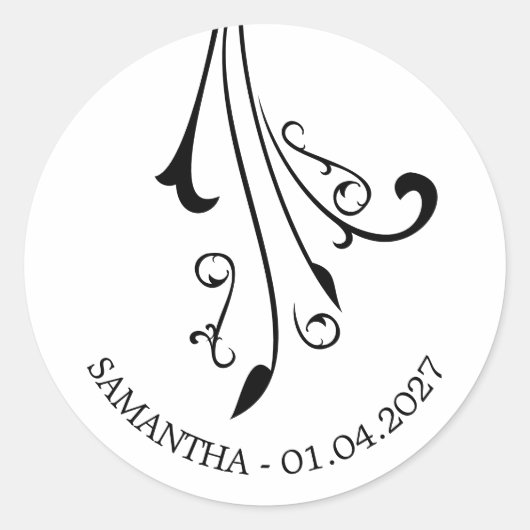 Ornamental Horror Black Gothic Ronde Sticker (Voorkant)