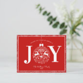 Ornamental Joy | Eenmalige kerstfoto Briefkaart (Staand voorkant)