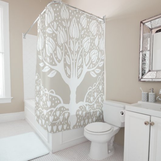 Ornamental Magnolia Tree by Aubrey Beardsley Douchegordijn (In situ)