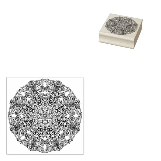 Ornamental Mandala Rubberstempel (Gestempeld)