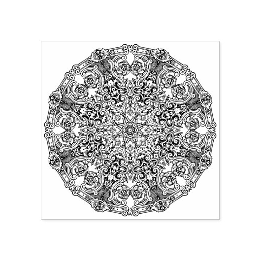 Ornamental Mandala Rubberstempel (Afrduk)