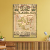 Ornamental Map of The United States and Mexico Canvas Afdruk (Insitu (Woonkamer))