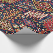 Ornamental Midnight Blue Shekarlu Zig-Zag Cadeaupapier (Hoek)